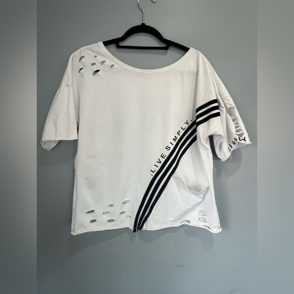 White Distressed Women's Tee